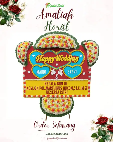 Papan Bunga Pernikahan Tinjomoyo